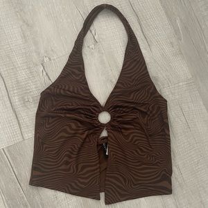 H&M Brown/Black Crop Top